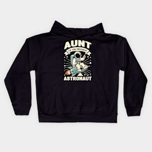 Aunt Of The Birthday Astronaut Space Bday Party Celebration Kids Hoodie